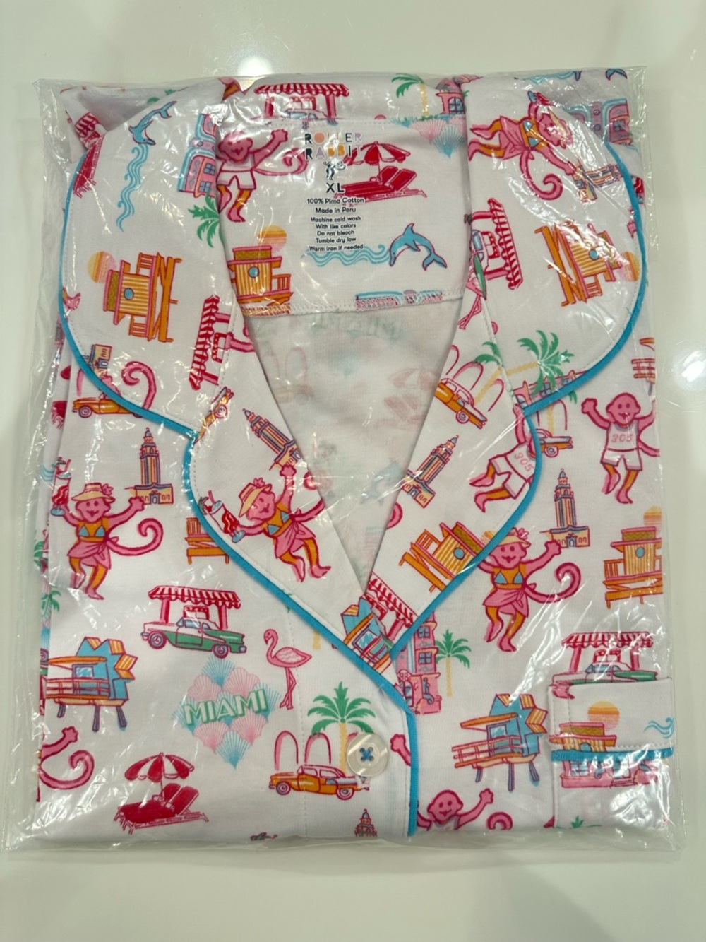 Roller Rabbit Miami Monkey PoloPajama Set